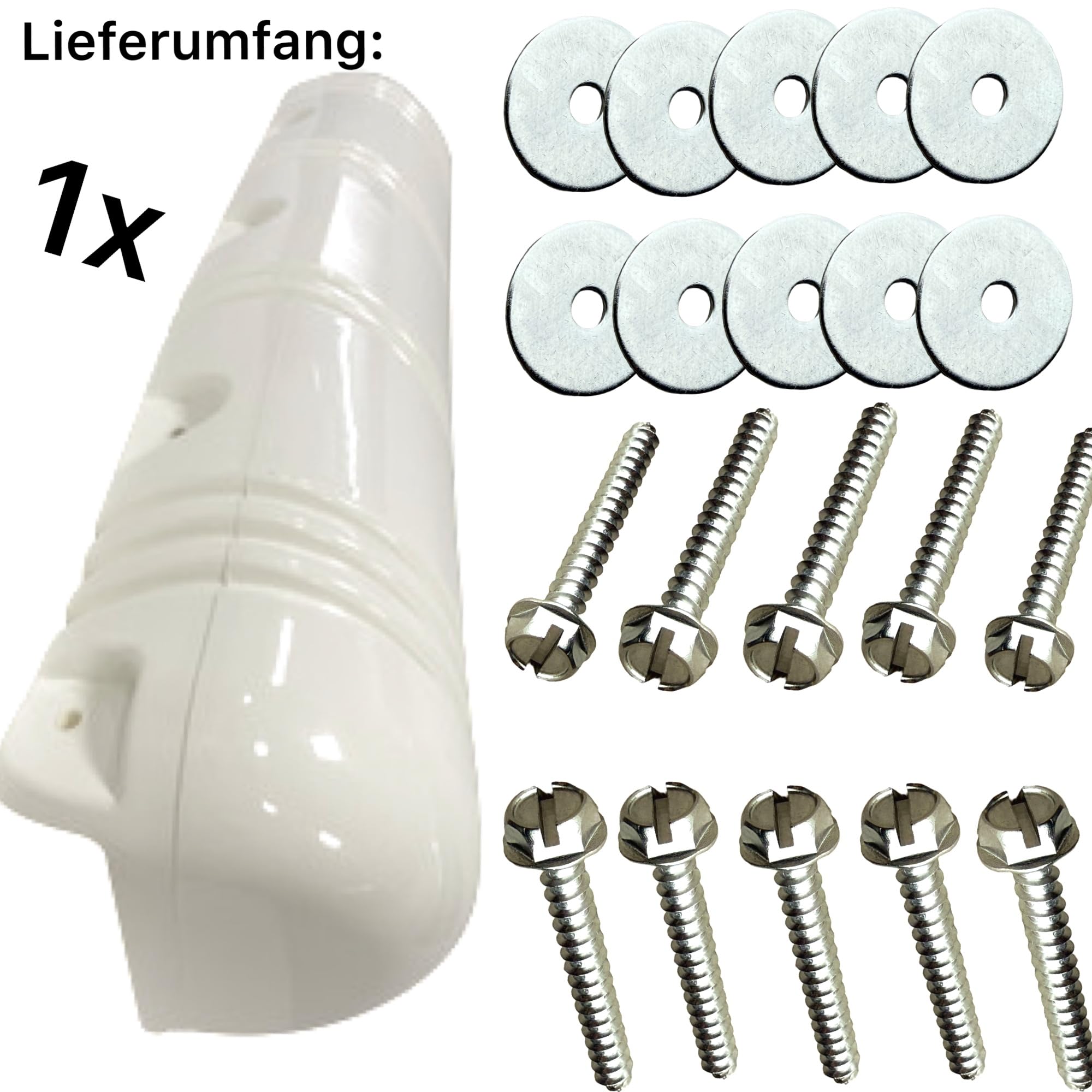 Boot Stegfender Lang aufblasbar Kanten Boxenfender Dock Bumper Motorboot Segelboot Marine Fender Allwetter Anlegefender Lang 90cm x 25cm Gross Weiss
