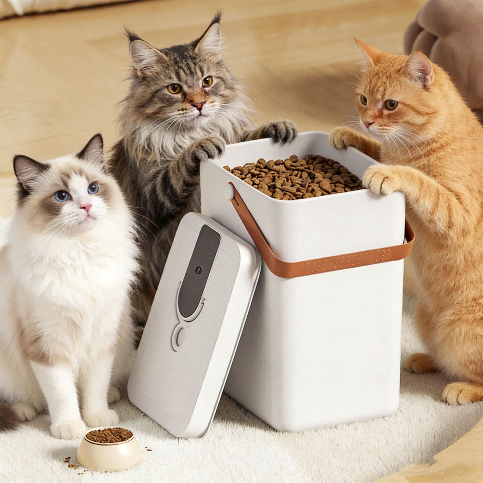 TOPINCN Cubo de Comida para Mascotas Al Vacío, Contenedor de Almacenamiento de Alimentos para Mascotas, Función de Sellado Recargable Hermético de Plástico de Gran Capacidad de 13 Litros