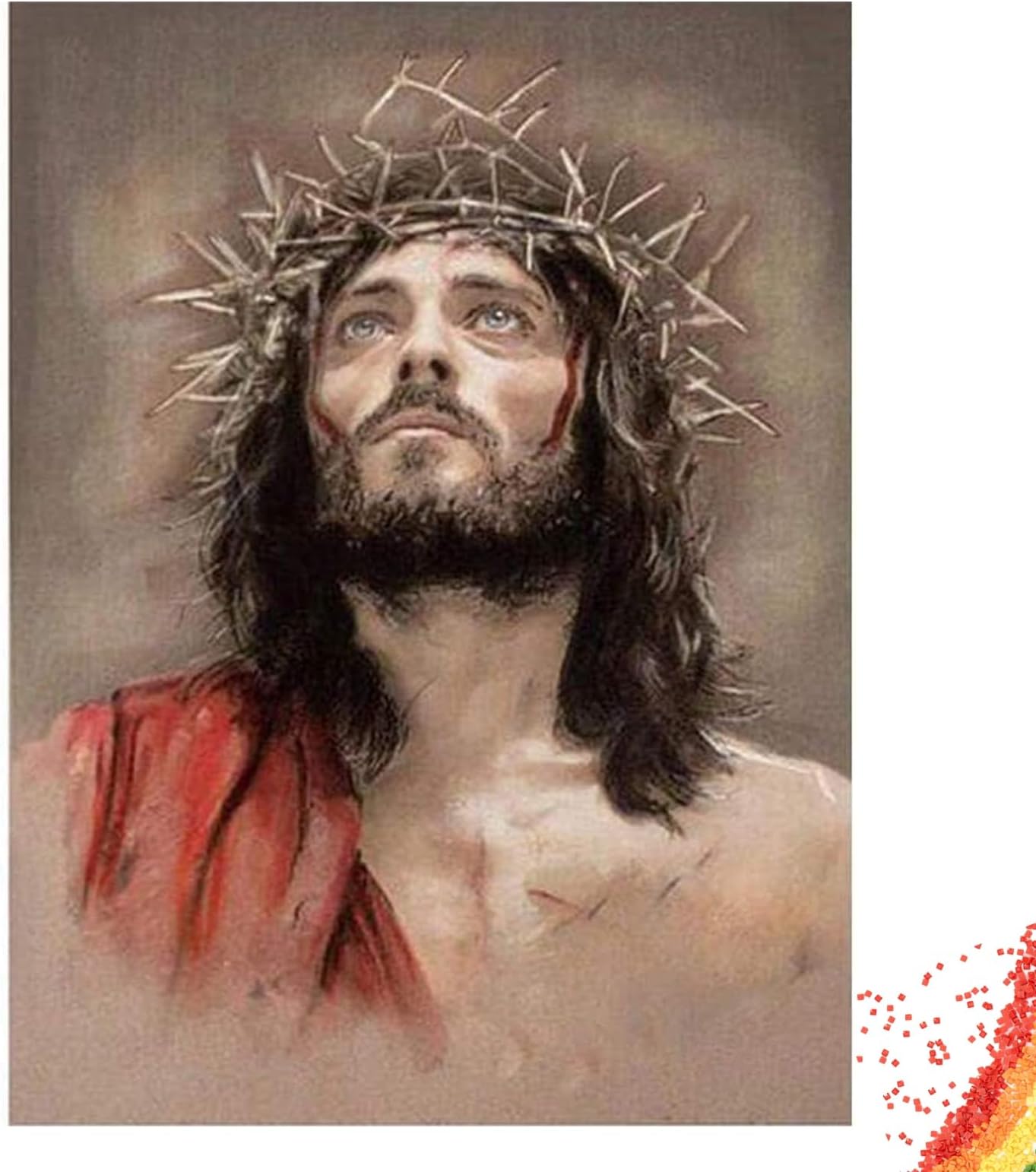 SUNKOO DIY 5D Jesus Diamond Art Painting Kits Jesus Paint with Diamonds Kit Full Drill Jesus Diamonds Art Kit for Adults,12ร16 inches