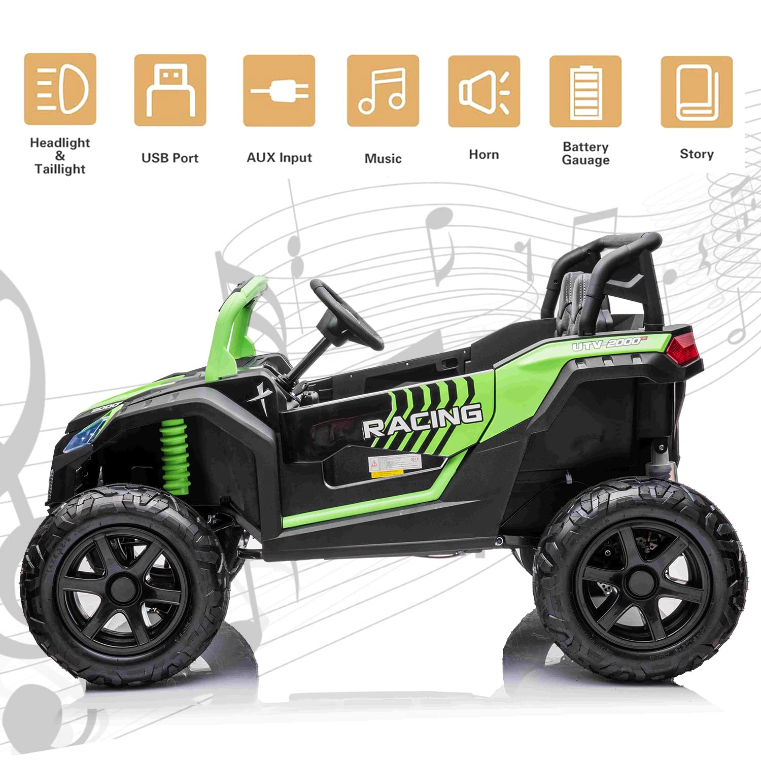 Amazon.co.jp: AVRCECI ライドオンカー オフロード UTV 2人乗り