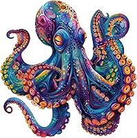 Vista 11 de Qiuenisray Rompecabezas de 500 piezas para adultos, rompecabezas de pulpo de madera, rompecabezas geniales certificados FSC, pieza de rompecabezas