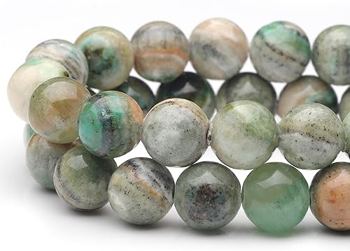 Miniatura 3 de Youngbling Cuentas de piedras preciosas naturales para la fabricación de joyas, cuentas redondas lisas pulidas de piedra verde de 0.315 pulgadas