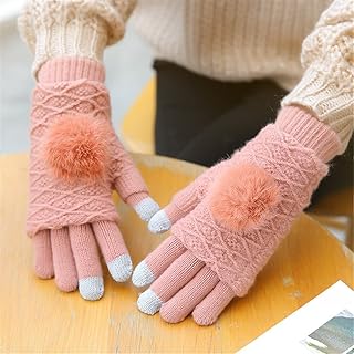 Suave Punto Fitness Guantes Guantes de Invierno Mujer Guantes de Color Rosa