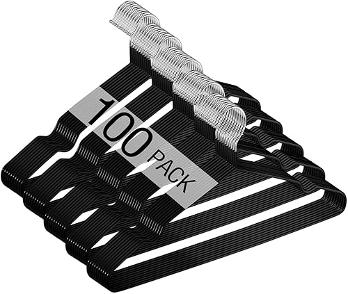 Wesiti 100 piezas de perchas de alambre de metal antideslizantes para ahorrar espacio, perchas fuertes de 15.7 pulgadas en triángulo para ropa,