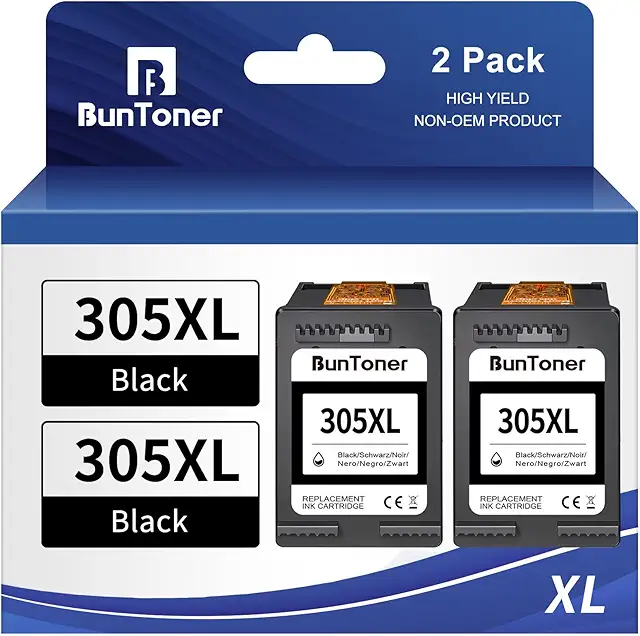 Cartuccia HP 305 XL nera compatibile - 2 confezioni per stampanti HP DeskJet e Envy