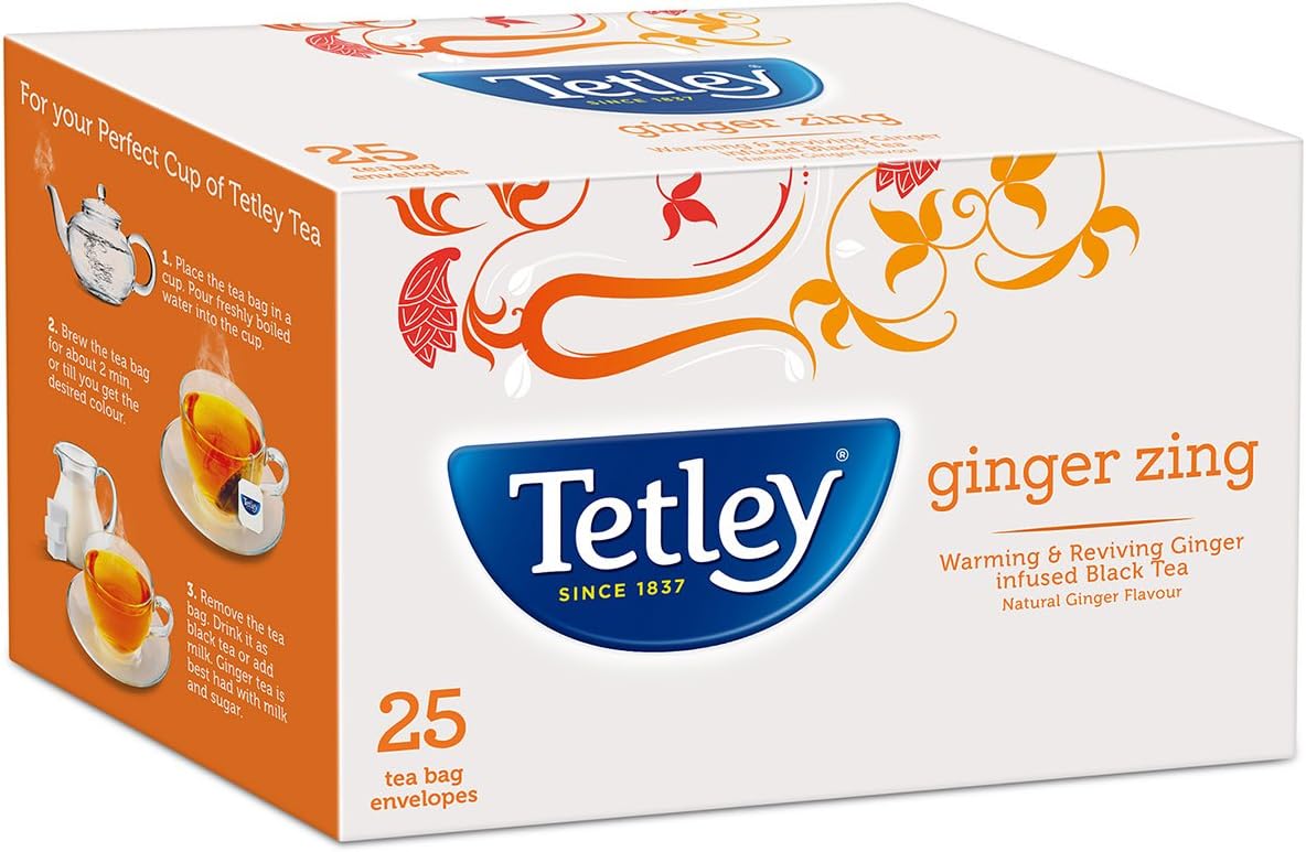 Tetley Flavour Tea, Ginger, 25 Tea Bags