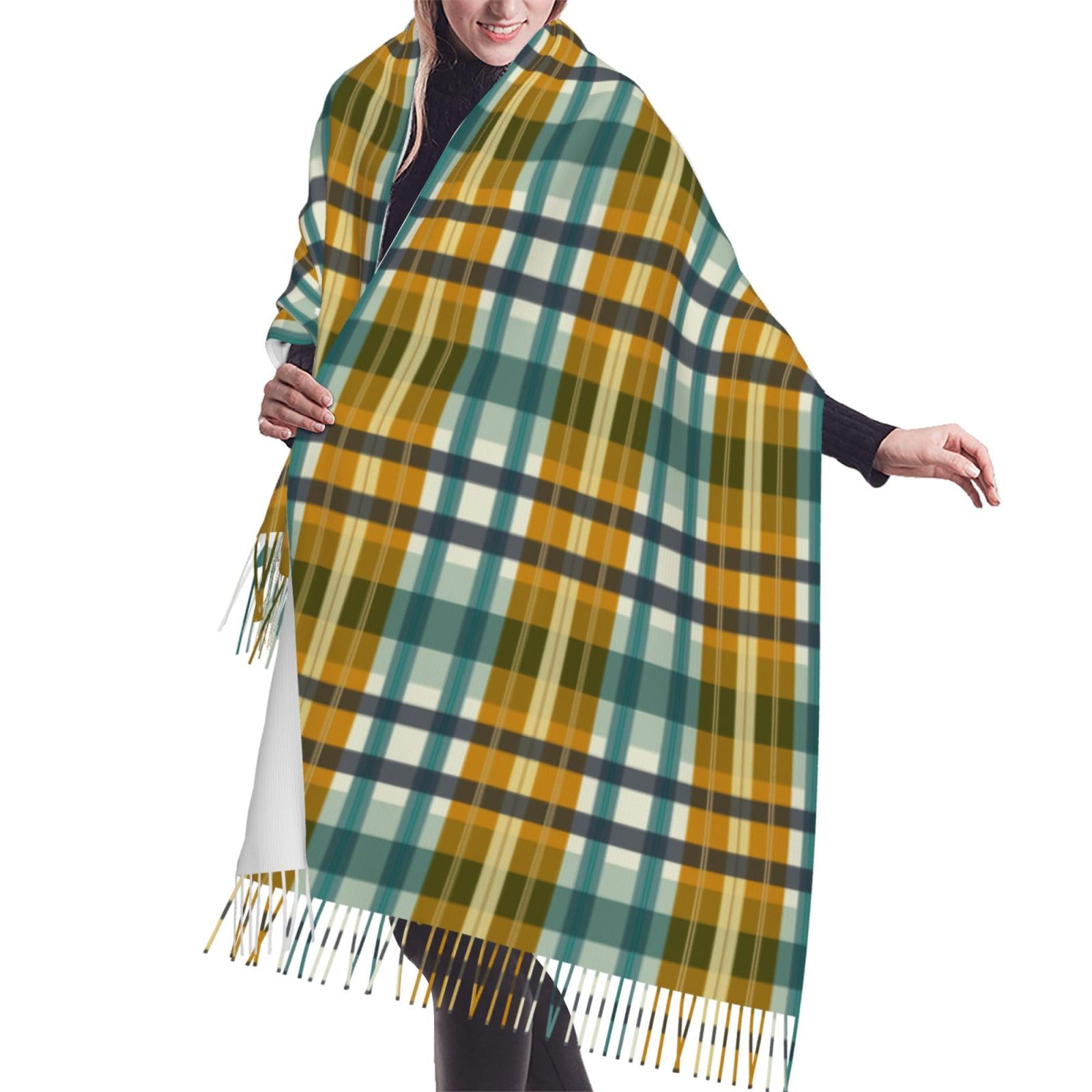 peiyeety Tartan Plaid Cashmere Fringe Scarf Autumn And Winter Scarves The Most Soft Classic