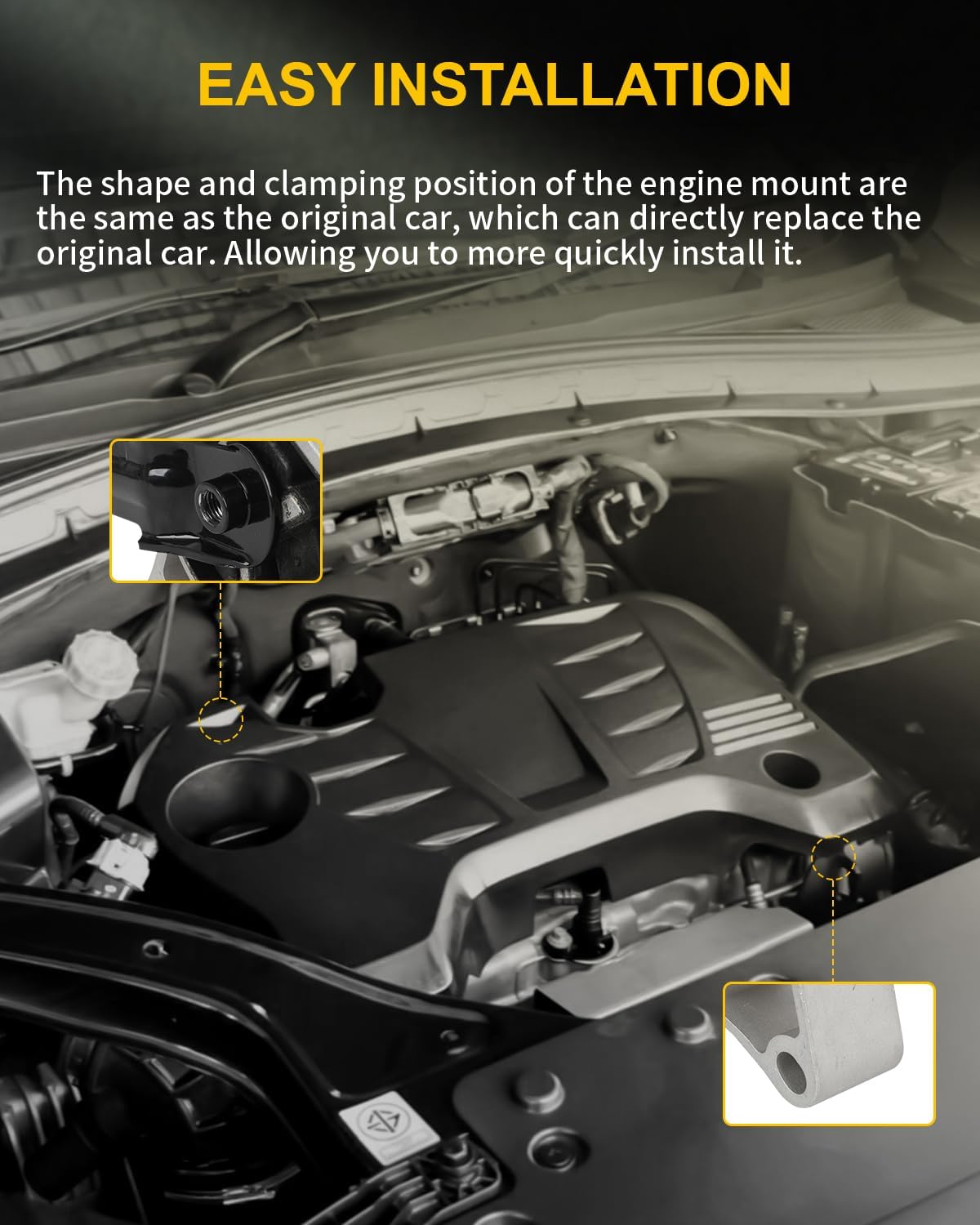 OCPTY 3PCS Front Engine Motor Mount Set Compatible for Mercedes-Benz CLA250 2014-2019, GLA45 AMG 2015-2019, B250 2013-2016, 2.0L # 2462401717, 2462401209