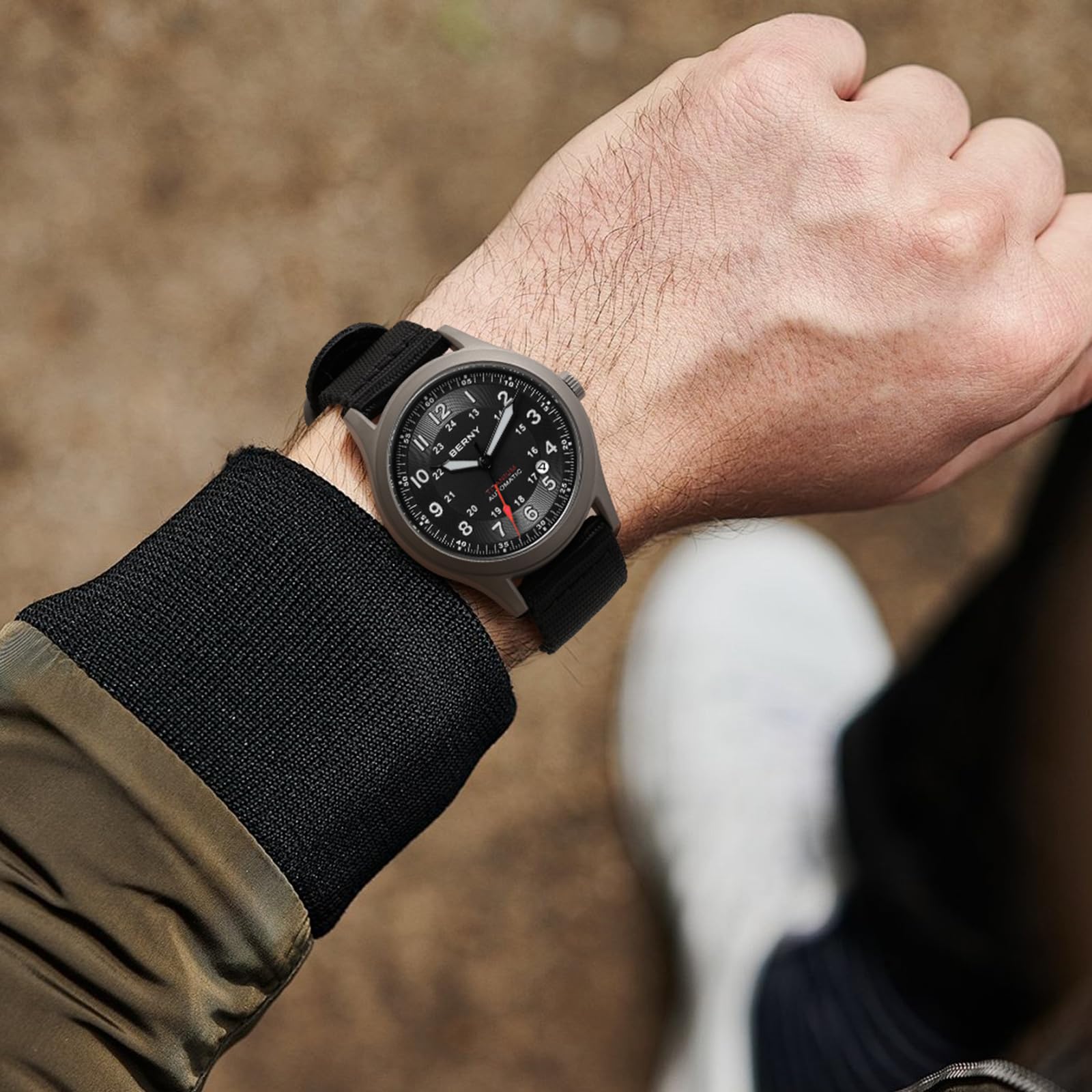BERNY Titanium Herrenuhr Automatische Armbanduhr Super Leuchtkraft 10ATM Wasserdicht