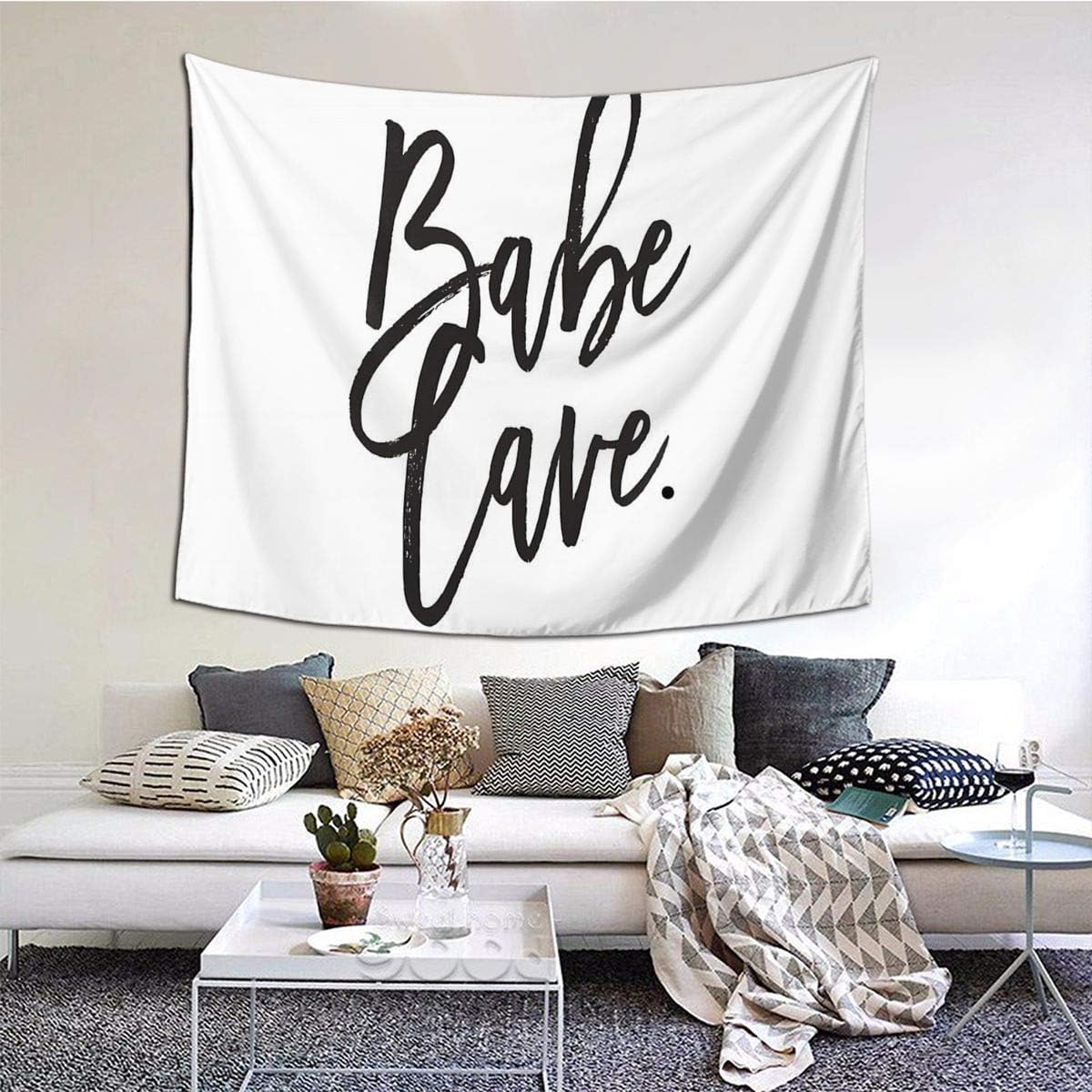 Melyar Babe Cave Boutique Wall Tapestry Pop Art Retro Micro Microfiber Peach Peach Home Decoration 60x51inch