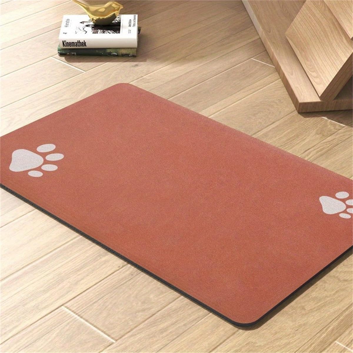 Xisnuient Pet Feeding Mat Absorbent Non-Slip No Stains Quick Dry Pet Carpet Dog Bowl Mat And Dog Feeding Mat Pet Water Food Bowl Pad Dog Water Dispenser Mat Cat Dog Mat For Water Bowl (30x40 cm,Red)