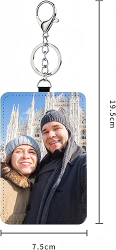 Miniatura 4 de Personalized card holder for women, slim leather card holder wallet coin wallet with keychain