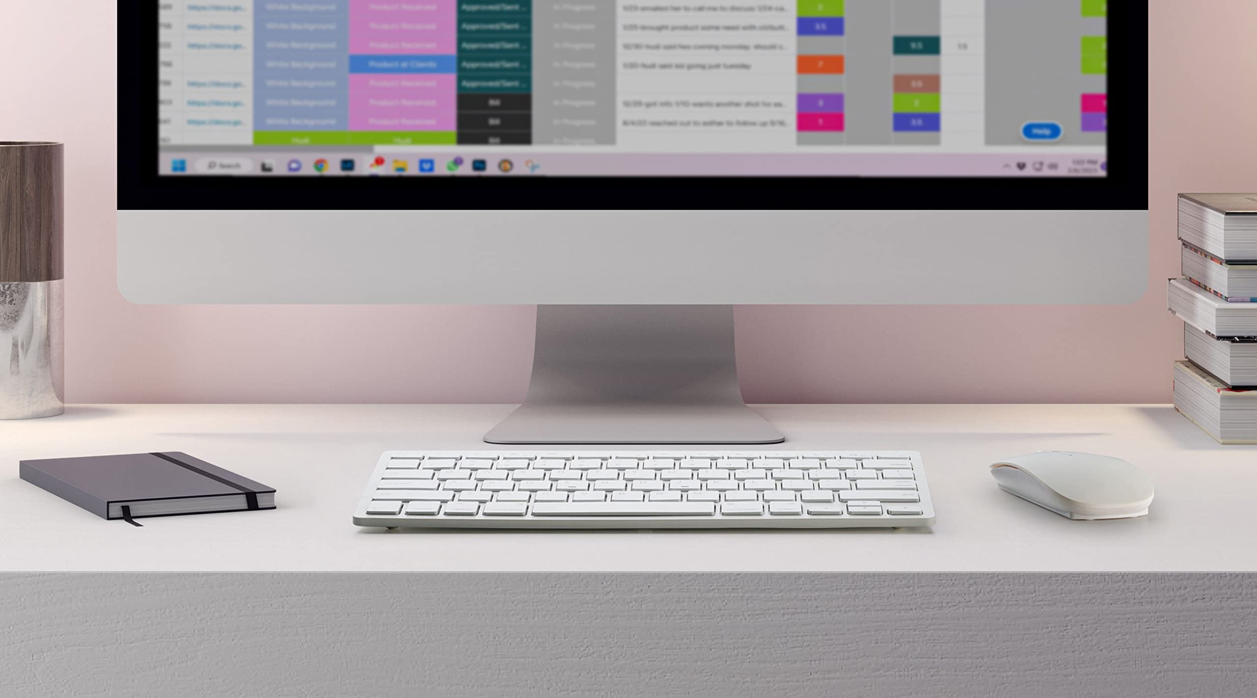 Mason West Slim Wireless Keyboard and Mouse Combo - White - for Desktop/Laptop/Windows/Mac, Simple Plug-and-Play USB Nano Receiver (Renewed)