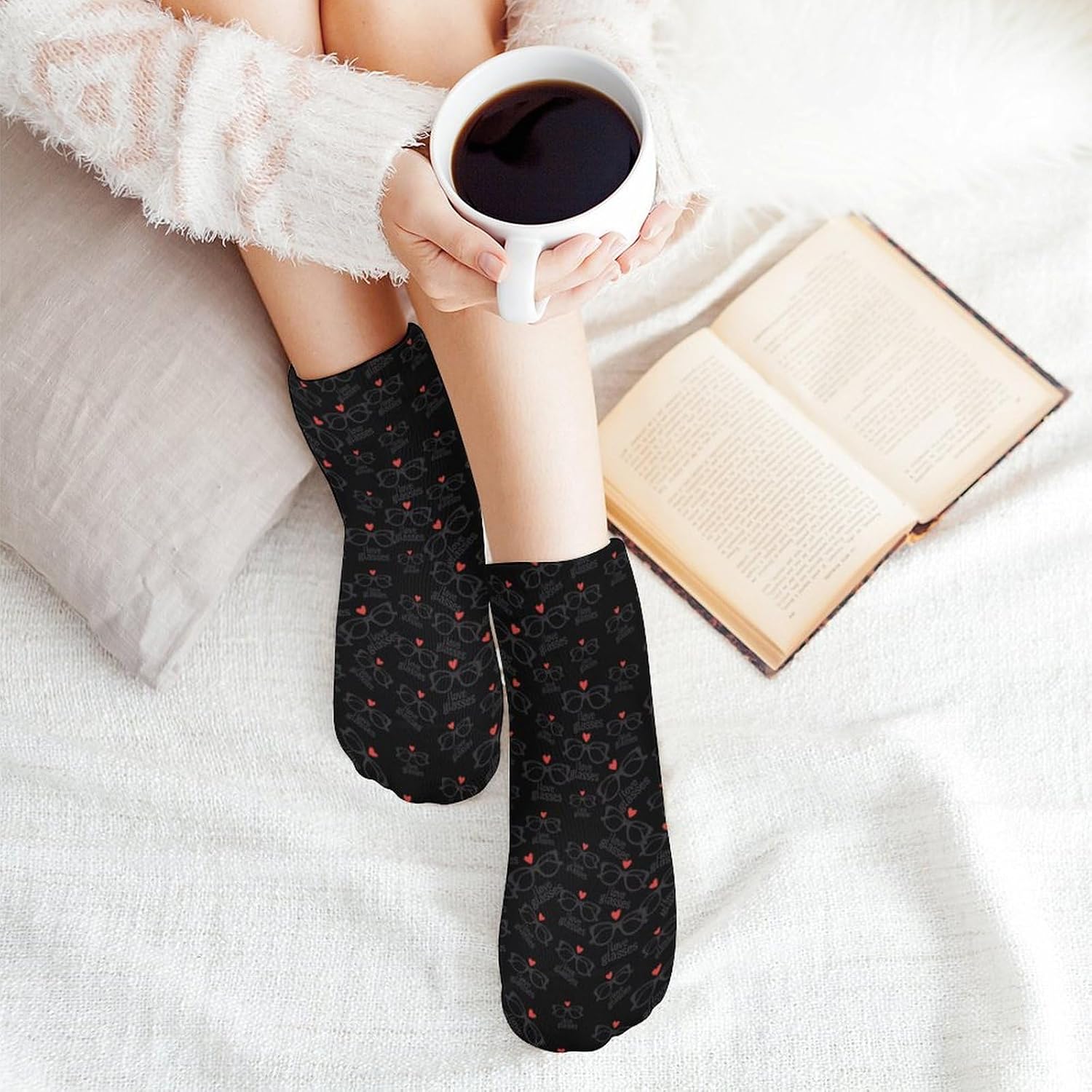 I Love Eye Glasses 5 Pairs Low Cut Ankle Socks Casual Liner Sock No Show Invisible Socks for Men Women