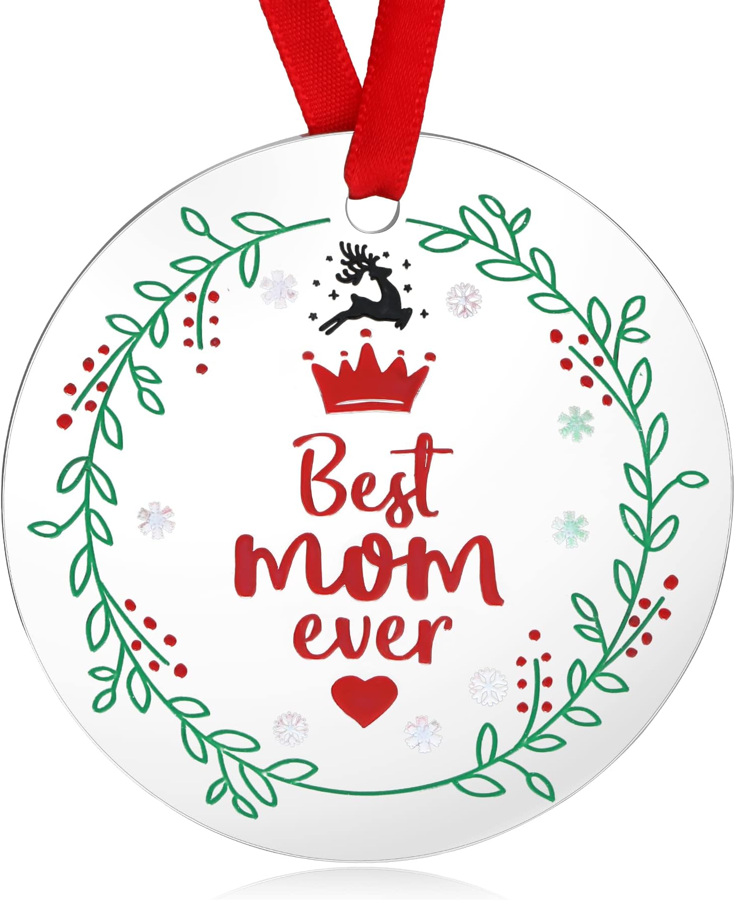 Best Mom Ever Christmas Ornaments Christmas Birthday New Year Gifts to Mum Mummy Mother Merry Xmas Tree Decorations Home Party Decor