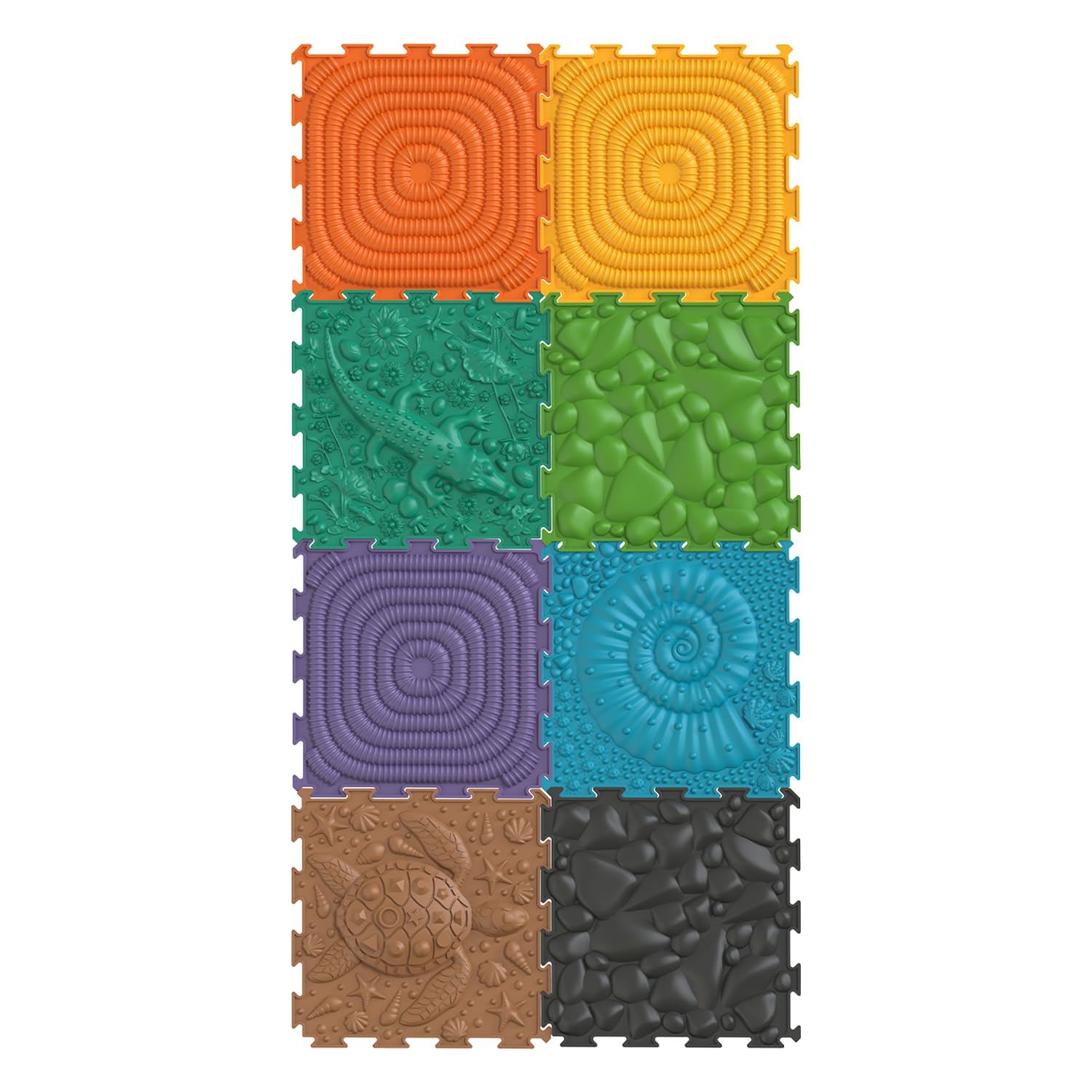 8 Pcs Sensory Mats Massage Game Mats for Kids and Adults Sensory Tiles Massage Sensory Floor Mat Puzzle Carpet Sensory Room Items Indoor, Multicolor, Silicone Material