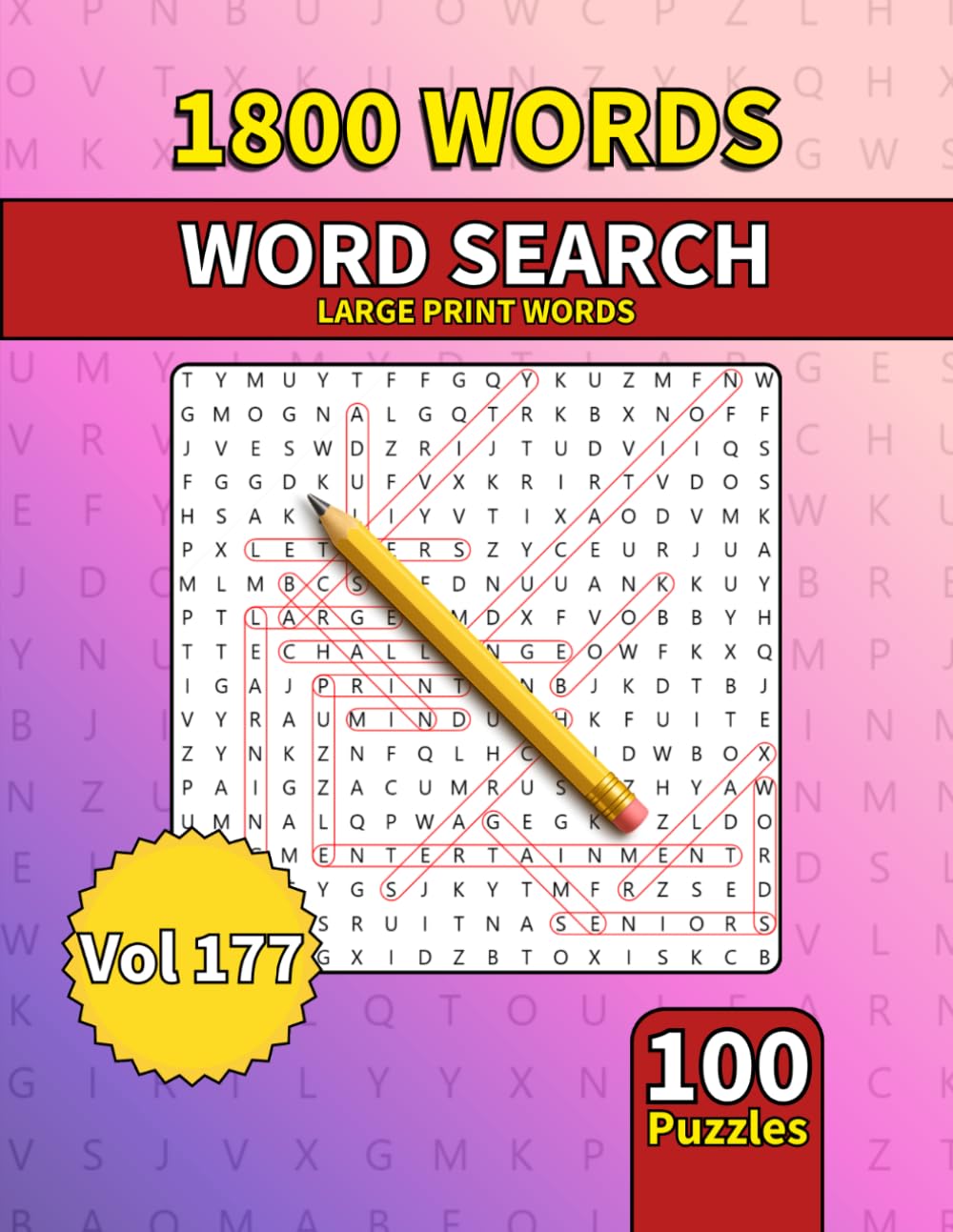 Large Print Word Search Book for Adults: 1800 Words - 100 Puzzles - Varied Themes - Perfect for Adults, Seniors & Teens - Vol 177