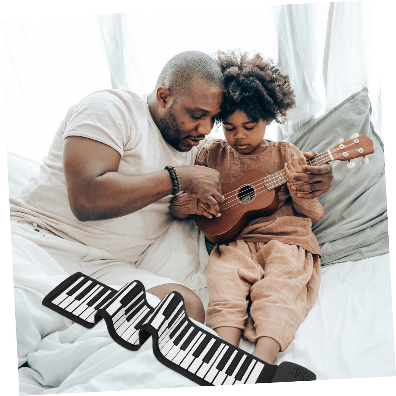 IMIKEYA Pianofortegresso Mp3 Tasti Elettronico e Silicone a 61 Portatile Leggero Pieghevole Pedaliera Sustain per Ragazzo Ragazza Principianti Casa