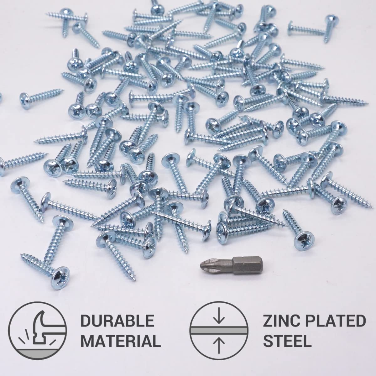 SKIR'CO (50 Pezzi) Viti Per Legno In Acciaio Zincato 4,0 X 25 Mm