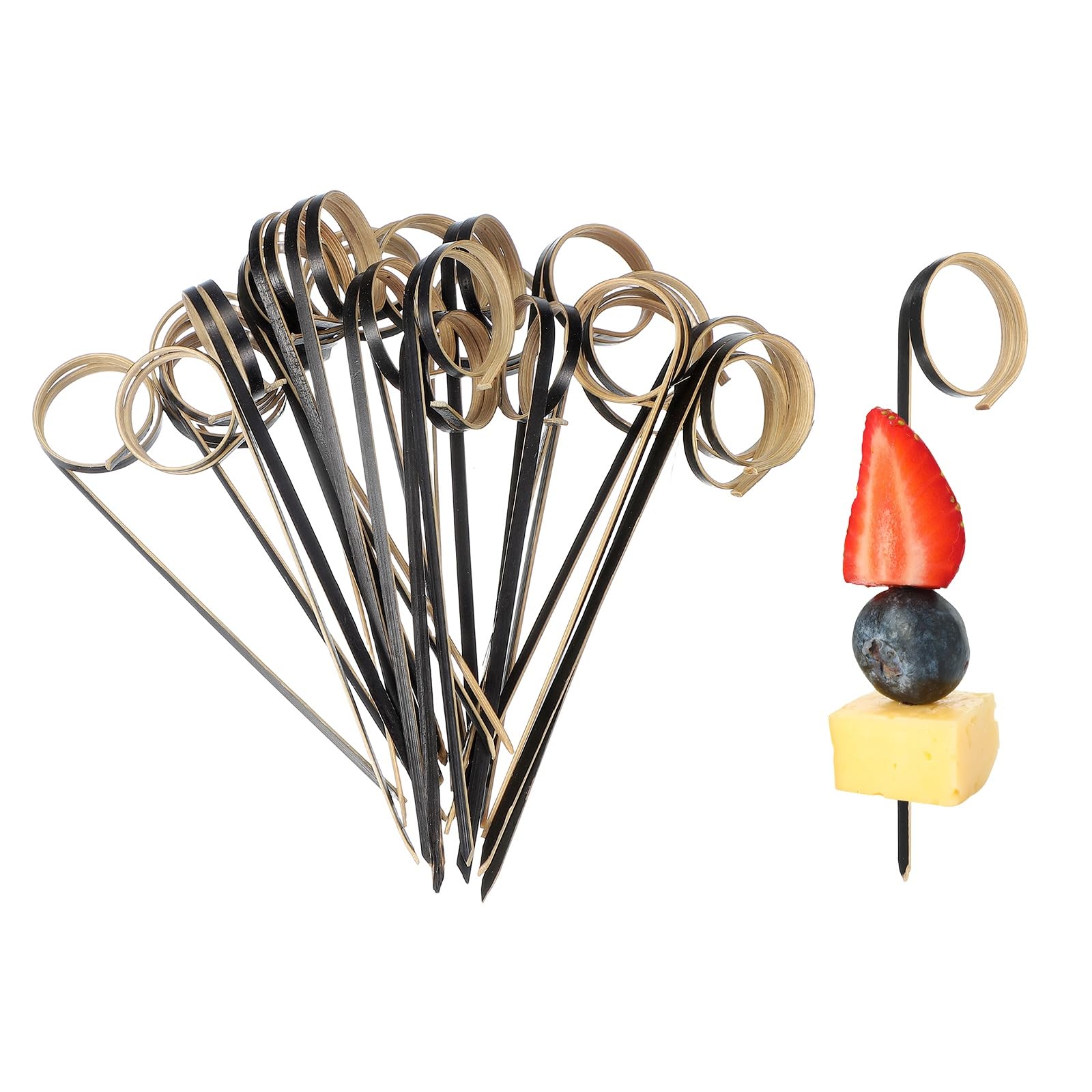 Brochettes cocktail bambou 9cm pic apéritif noir amuse-bouche dinatoire et pique-nique