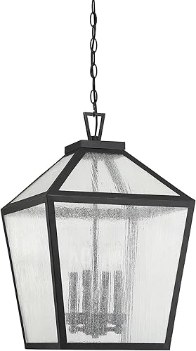 Miniatura 5 de Savoy House 5-104-BK Woodstock - Linterna colgante para exteriores con 4 luces (15 pulgadas de ancho x 24 pulgadas de alto)