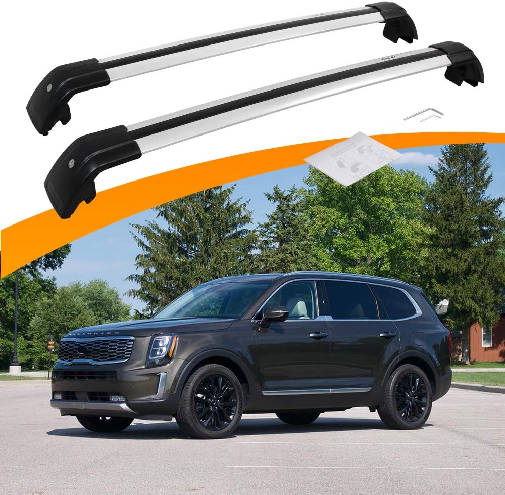 Snailfly Silver Crossbars Fit for KIA Telluride 2019-2022 Cross Bar Roof Rack with Lock