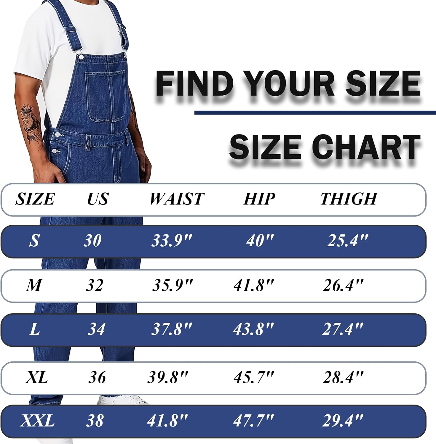 Men's Bib Overall Relaxed Fit Adjustable Strap Denim Work Pants with Large Pockets Durable Comfortable Jumpsuit for Men - Image 7