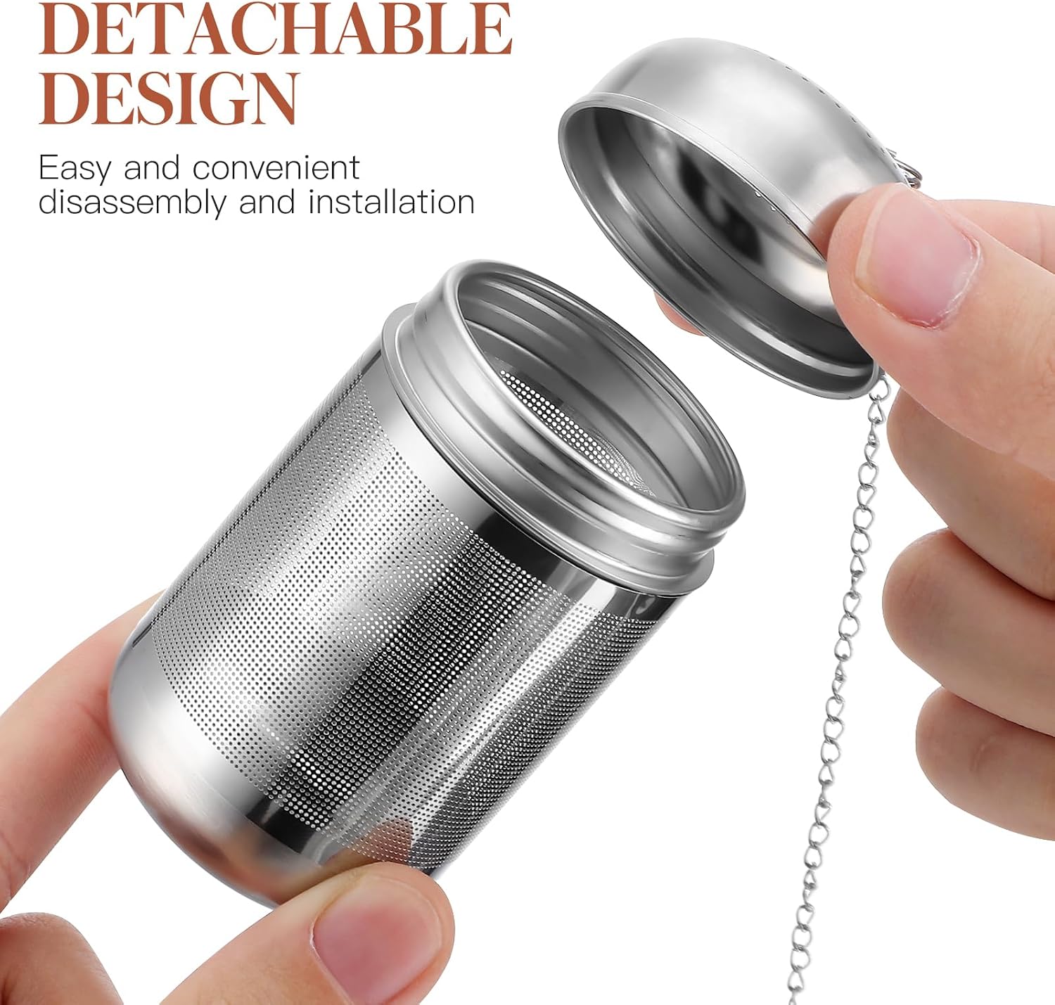 Zerodeko Stainless Steel Cooked Meat Seasoning Box with Hanging Chain Multi-Use Spice Infuser for Soup Brine and Stew Flavor Straining 3.74X1.96X1.96 Inch Mesh Filter Basket