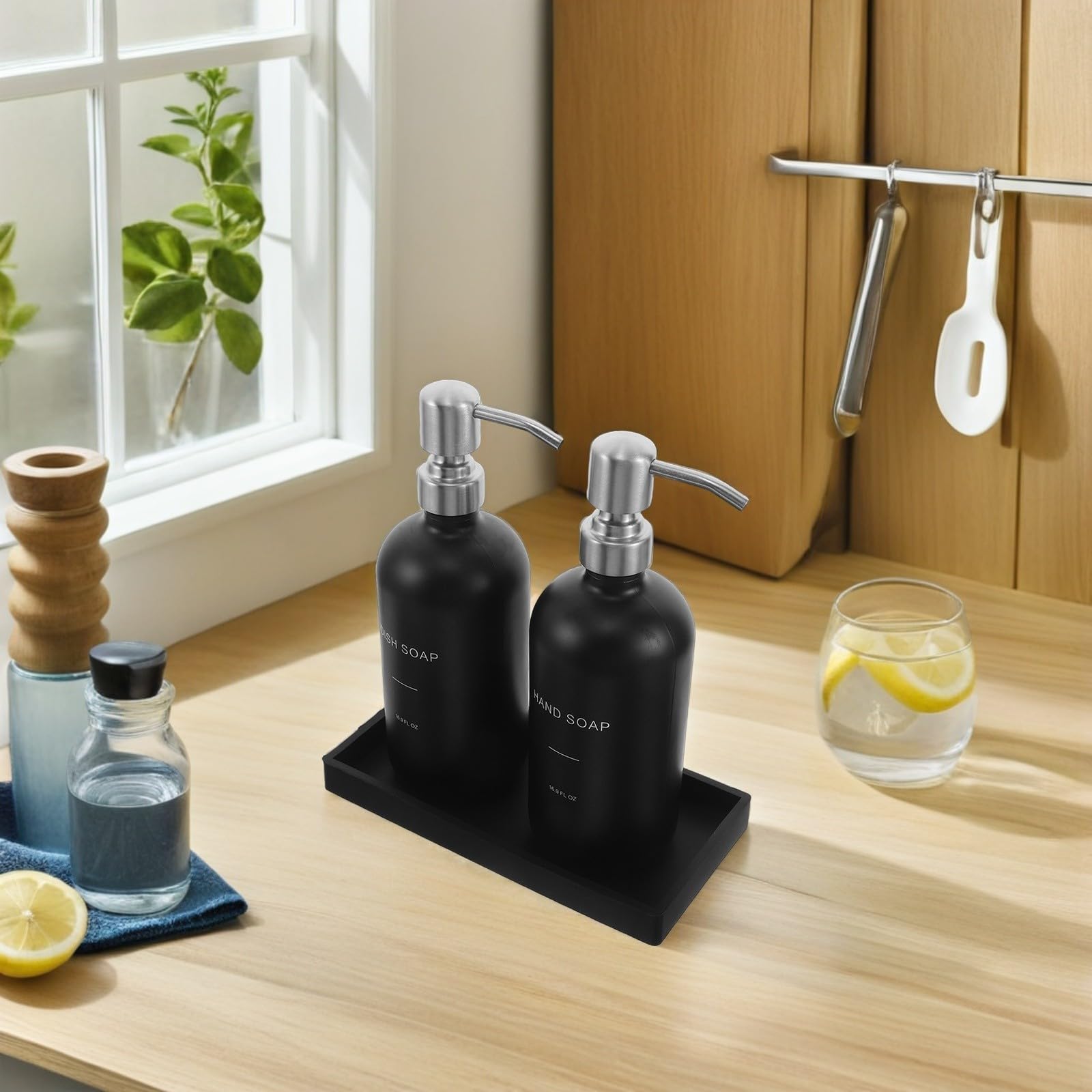 Dispenser Sapone in Vetro da 500ml con Pompa in Metallo