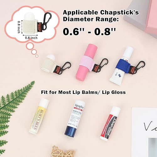 Miniatura 3 de Desing Wish Mini Chapstick Holder Llavero de manga elástica Chapstick Llavero titular para bálsamos labialesbrillo labiallápices labiales, Paquete