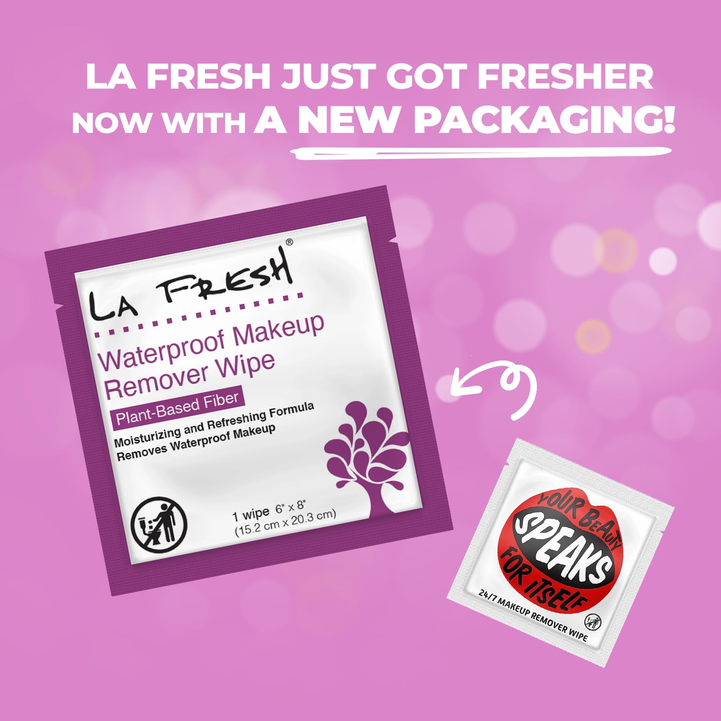 La Fresh 24/7 Makeup Remover Wipes, Easily Remove Waterproof Makeup and Moisturizing, Pack of 200 Individually Wrapped Wet Wipes, Skincare Travel Essentials