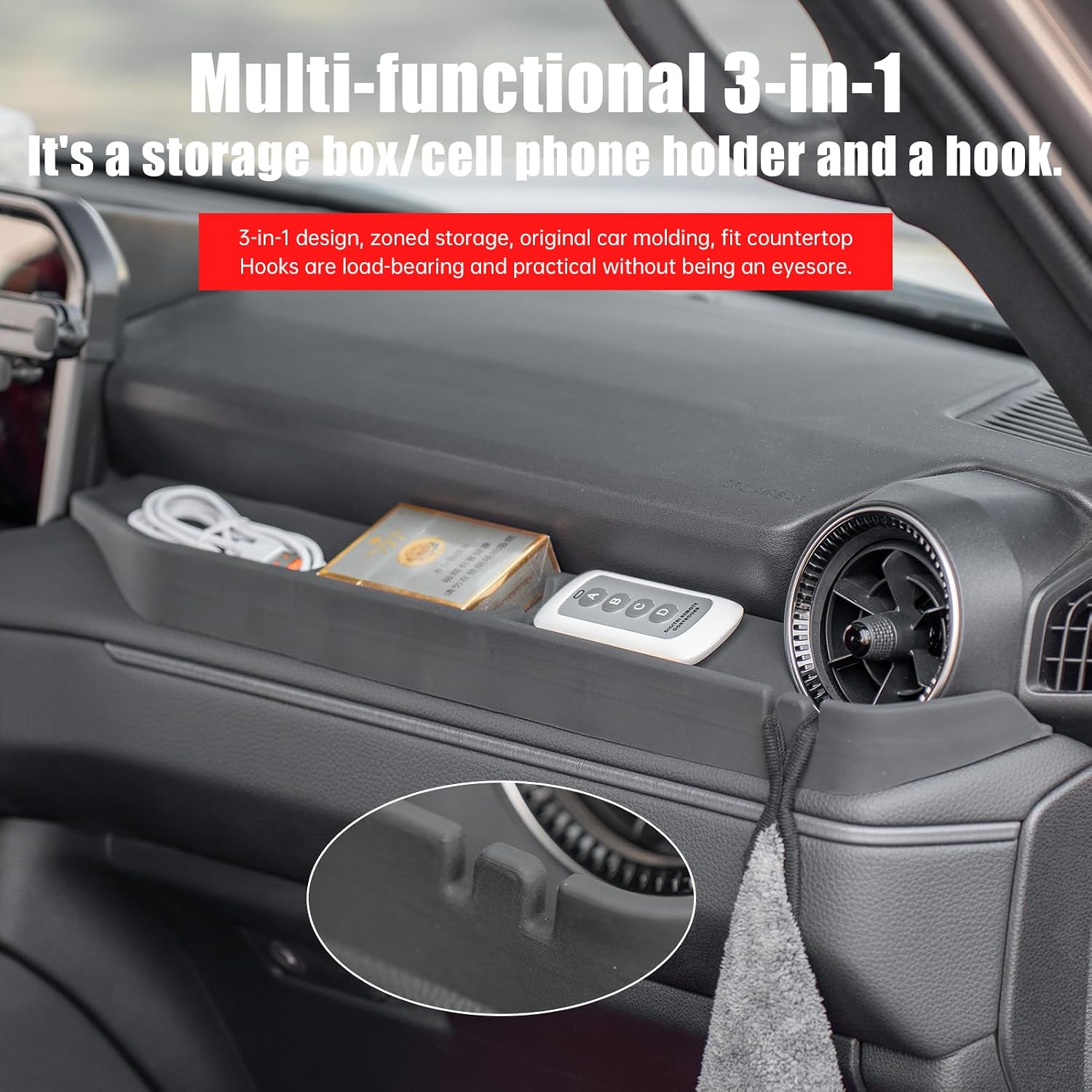 Passenger Storage Box for 2024-2025 2026 Toyota Land Cruiser 250 & 1958 Prado LC250 J250 Dashboard Silicone Organizer Organizer Interior Decorative Supplies Tuning Accessories