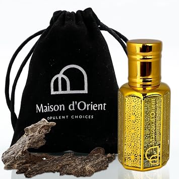 MdO Oud Wood Perfume Oil 12 mL Exotic Oud Sandalwood and Spice Unisex Attar. Long Lasting Alcohol Free Oil, Compliment Magnet Pocket Size