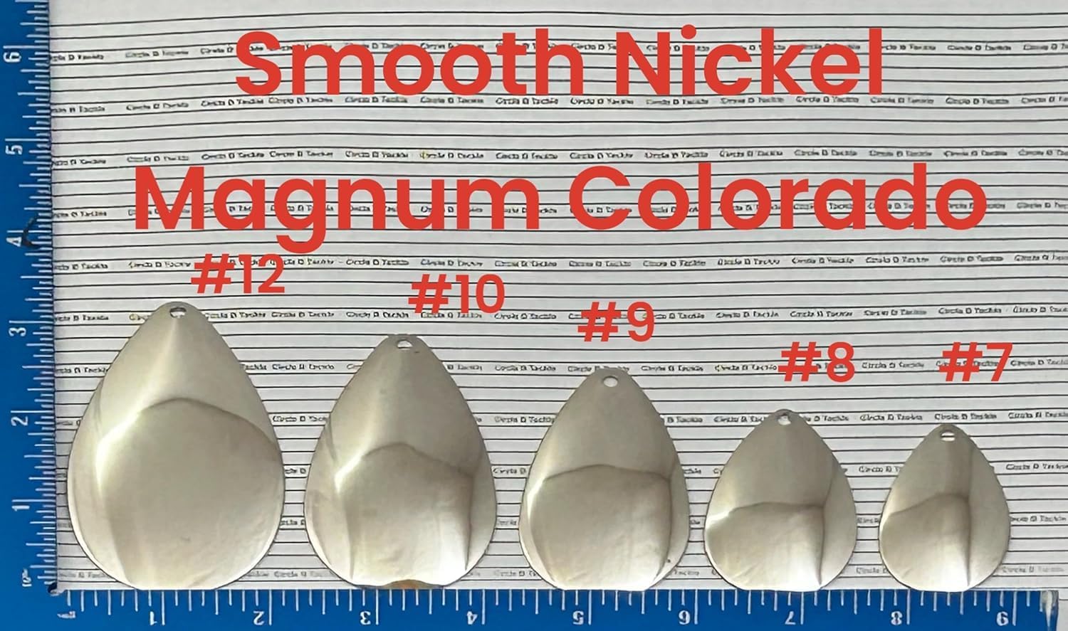 Premium Nickel Smooth Magnum Colorado Musky Bucktail Spinner Blades Inline Spinner Blades Muskie Pike Lures BaitsSmooth Magnum Colorado with a Brass Base, Nickel Finish - Made in USA - 10 Pack
