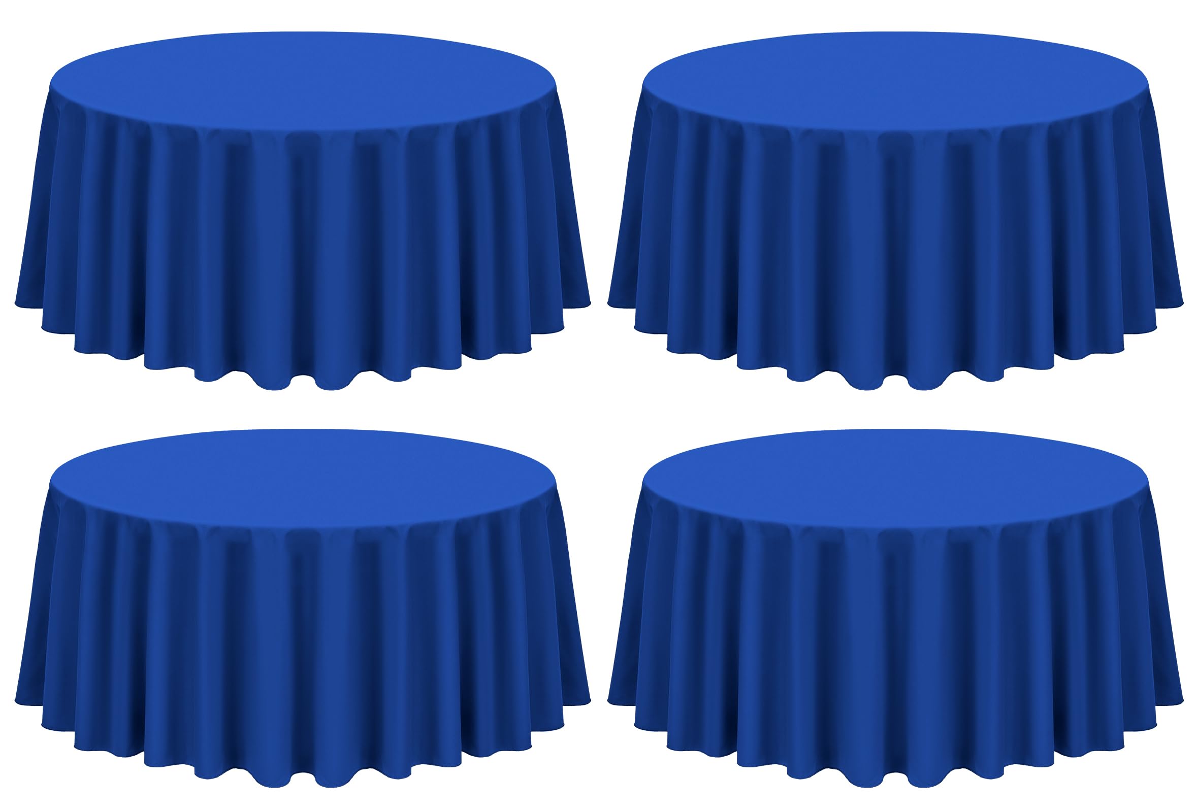 Nappe ronde bleu roi lavable en polyester pour table de fête et banquet