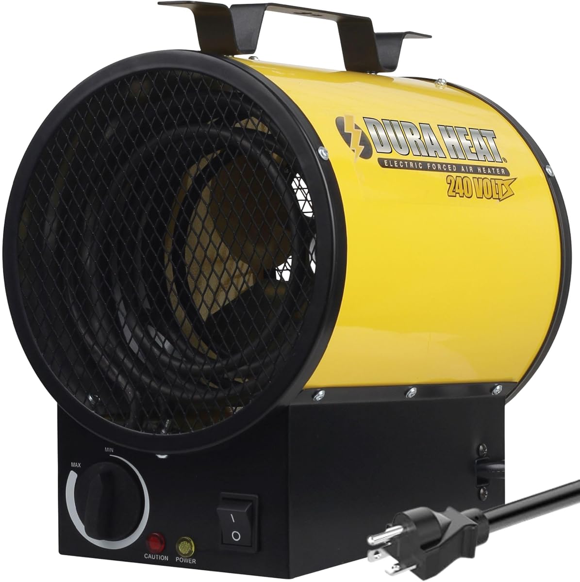 Dura Heat 240V Electric Space Heater for Garage, 3750W, 12800 BTU - EUH4000 | 6-20P Plug, Electric Industrial Garage Heater, Workshop, Wall & Ceiling Mount, Steel Body, Thermostat, Overheat Shut Off