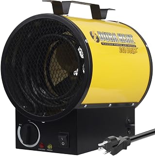 DuraHeat 240V 12,800 BTU Garage Heater - Wall/Ceiling Mount Electric Forced Air Workshop Warmer, Overheat Protection