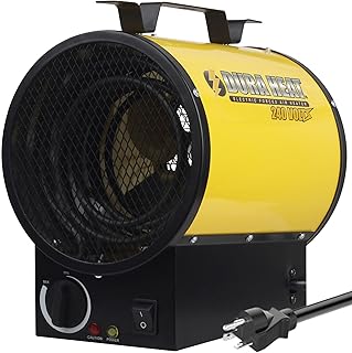 Dura Heat 240V Electric Industrial Garage, Workshop, Warehouse, Construction Heater, Wall/Ceiling Mount, 12,800 BTU, 3,750 Watt Forced Air Heater, Overheat Protection - Ideal for Garage & Workshop
