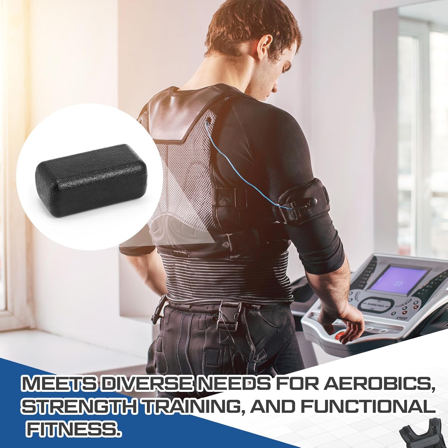 LEIFIDE 4 Pcs 2.6/3.3 lb Iron Weights for Weighted Vest, Cast Iron Ingots for Adjustable Weight Vest, Strength Training Equipment