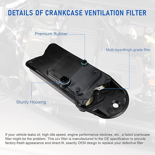 Miniatura 5 de Filtro de ventilación del cárter para 2007-2020 Ram 2500 3500 4500 5500 2011-2020 Ford F550 F650 Reemplazo # CV52001, 68002433AA, 68002433AB