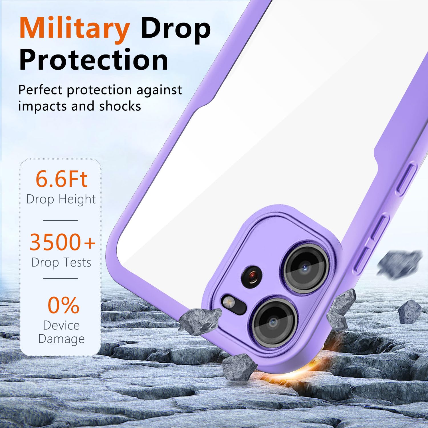 Custodia Per Xiaomi 13T / 13T Pro – Cover Ibrida Trasparente Con Glitter Elettroplaccato, Paraurti TPU Antigraffio, Viola