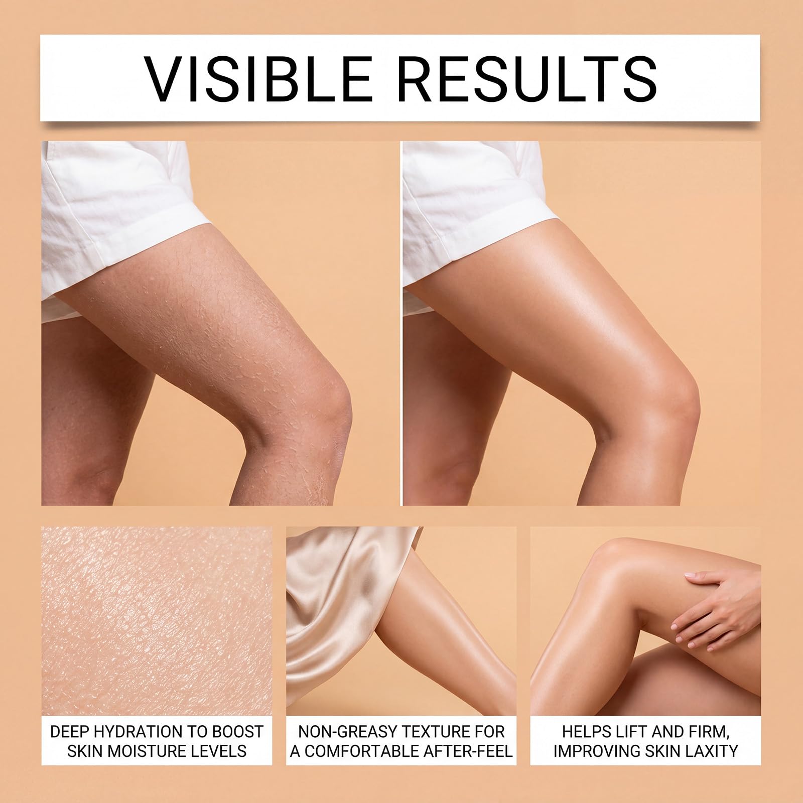 Olio per il corpo anti-invecchiamento per una pelle più tonica, olio per il corpo da donna dopo la doccia, idratante non grassante per un'idratazione intensa ed effetto rassodante, per una pelle più