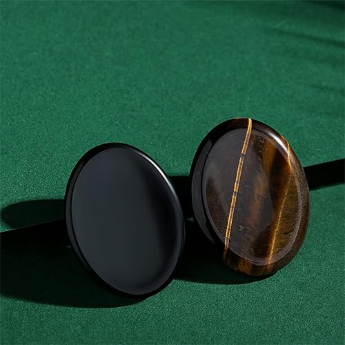 Miniatura 2 de Juego de 2 piedras de preocupación para el pulgar para curación de la ansiedad, piedras preciosas talladas a mano, piedras preciosas talladas a