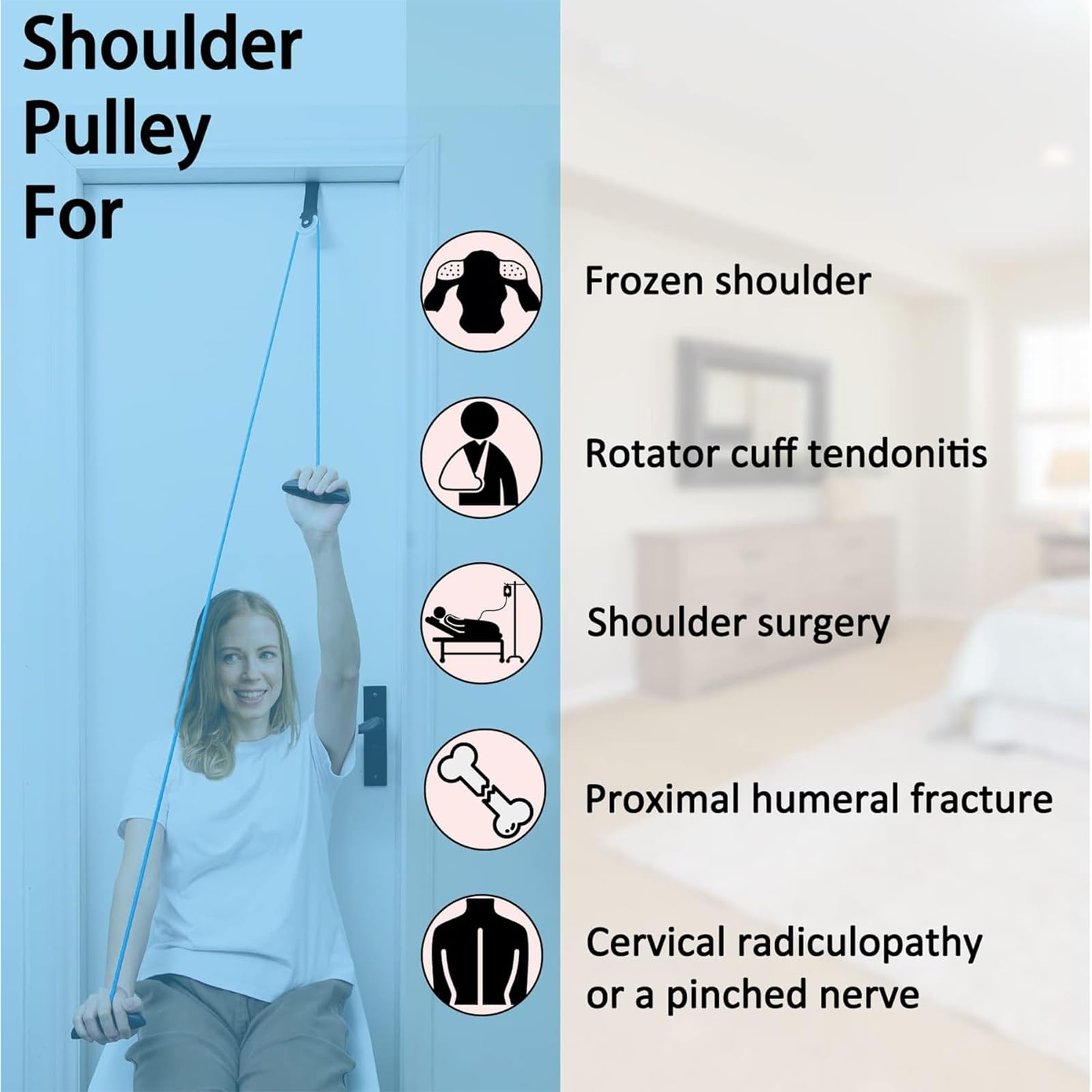 1 PZ Sistema di Riabilitazione Spalla Carrucola Palestra con Cavo Strumenti di Riabilitazione Della Spalla Fisioterapia un Infortunio o un Intervento Chirurgico