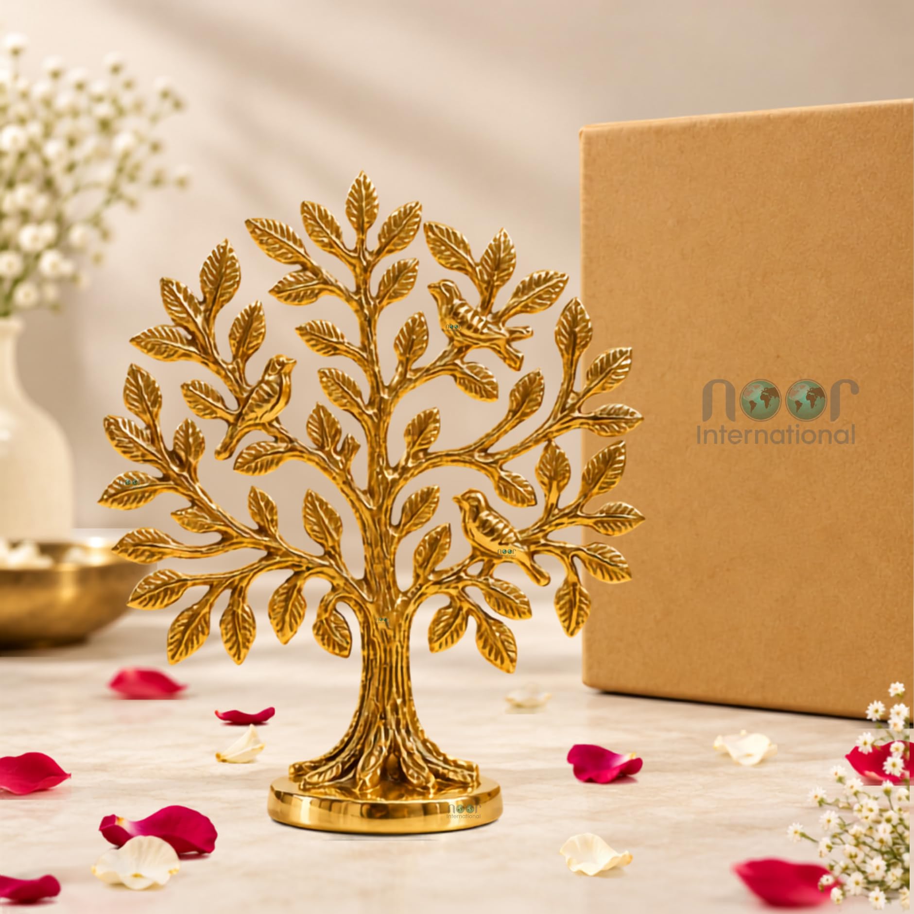 Silver Kalpvriksh Tree Sculpture - Tree of Life Decor -11