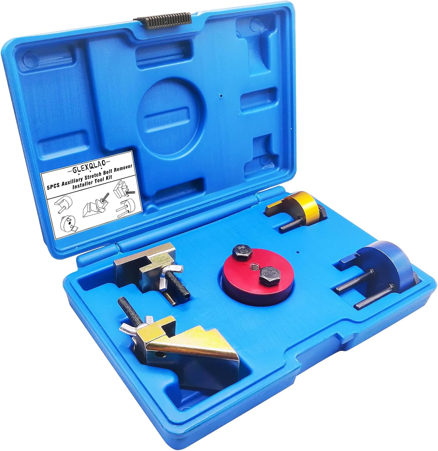 Auxiliary Stretch Belt Remover Installer Tool, Universal Pulley Drive Belt Removal Installation Tools Set Compatible with BMW Fiat Ford Mercedes Volvo VW Audi Engines