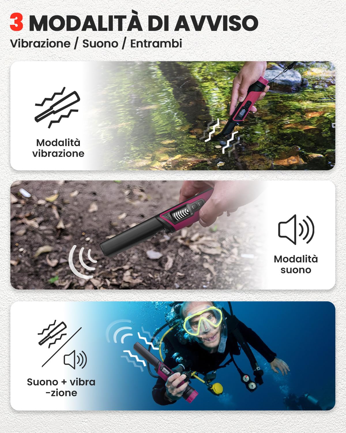 DR.ÖTEK Pinpointer Metal Detector, Portatile Pointer Palmare, Impermeabile IP68, LCD Display, Innovativa Funzione di Cancellazione delle Interferenze, Maggiore Sensibilità, 3 Modalità di Allarme