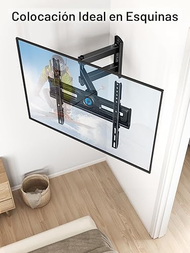 Miniatura 5 de Pipishell Soporte de pared para TV de movimiento completo para la mayoría de televisores planos y curvos de 26 a 60 pulgadas de hasta 77 libras,