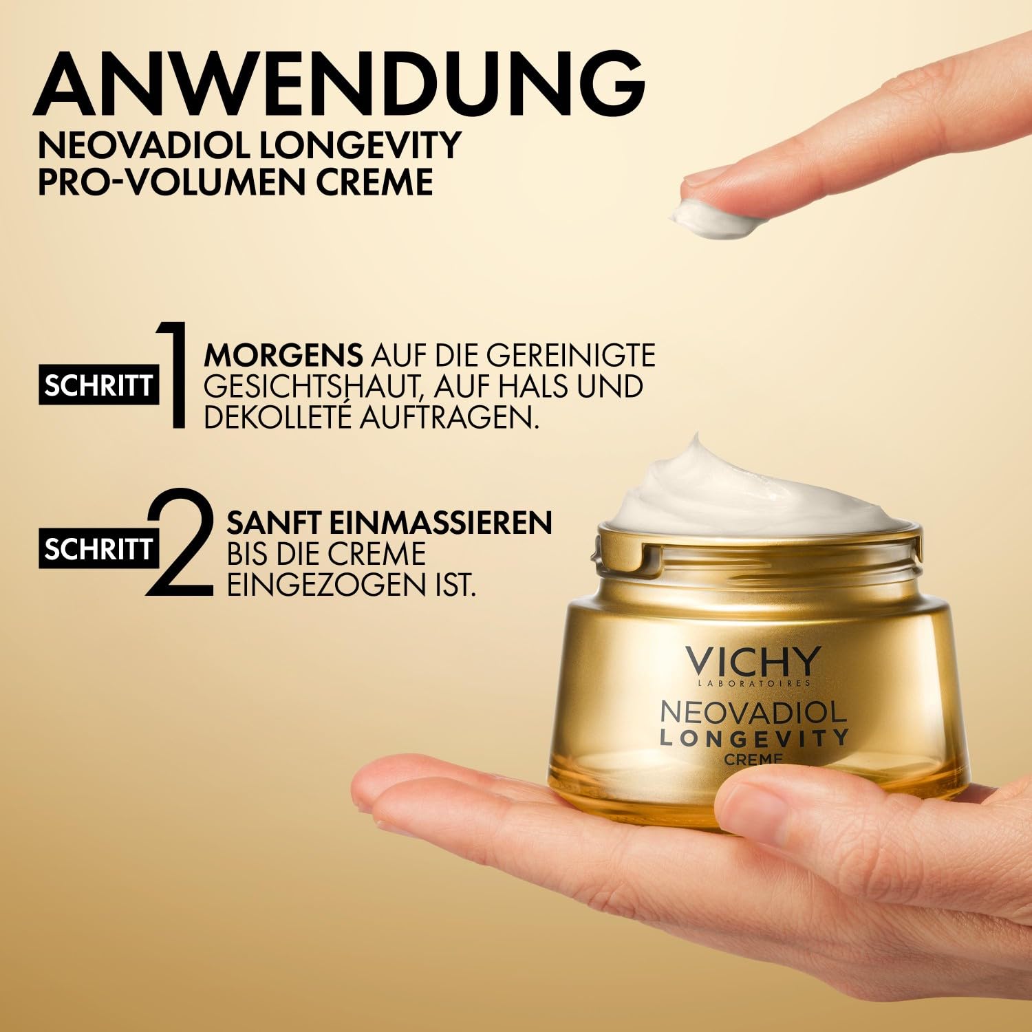 Vichy, Neovadiol, Longevity, Crème Revolumisante, Soin Visage, Action Anti-Âge et Régénératrice, Hydrate et Raffermit, Peaux Matures, Rechargeable
