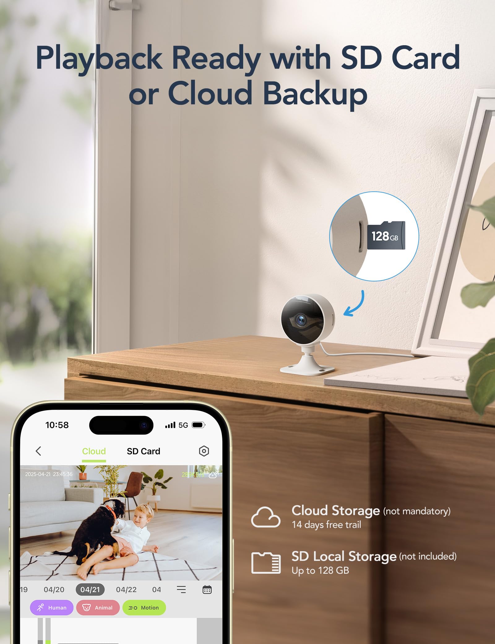 GNCC 4-Pack Kamera Wewnętrzna 1080P, Wifi Kamera do Monitoringu Domowego dla Niemowląt/Zwierząt Domowych, Widoczność w Nocy, PIR Wykrywanie Ruchu, Dwukierunkowe Audio, Pamięć w Chmurze/SD, 2.4GHz